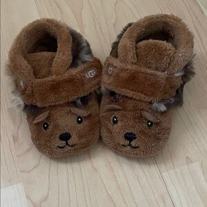 UGG Tan Bear Face Toddler Slippers